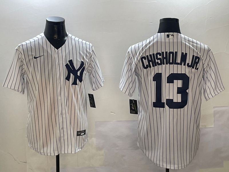 Men's New York Yankees Jazz Chisholm Jr. #13 White Home Limited Jersey